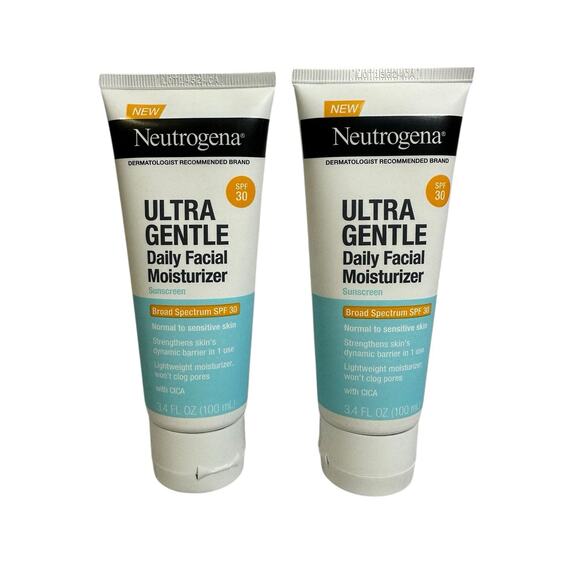 NEUTROGENA Ultra Gentle Daily SPF 30 Facial Moisturizer 3.4 oz New Lot of 2 - Picture 1 of 6